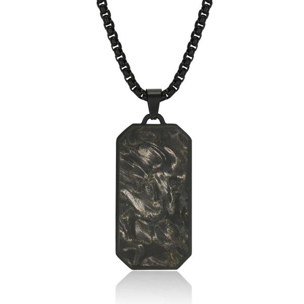 Buy cheap Black Men's Forged Carbon Fiber Pendant Chain Necklace Jewelry Accesories from wholesalers