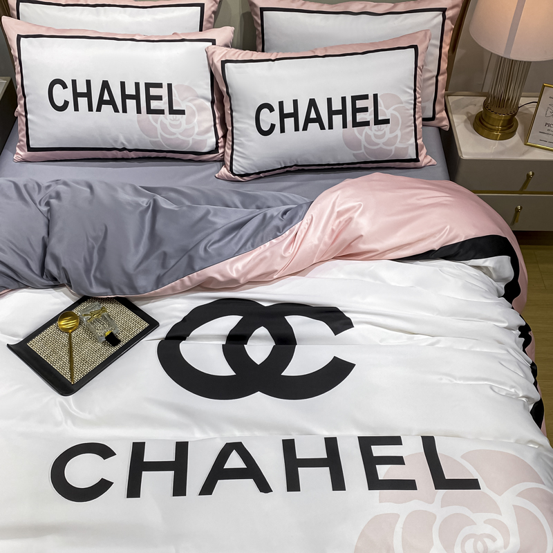 1 Cover 1 Flat Sheet 2 Pillowcases Ice Silk Bedding Set for Adult Home Bed Cover
