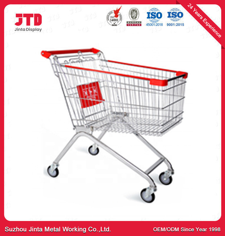 Supermarket Shopping Trolley Carts Convenience Store 90 / 100 / 120L Storage Shopping Cart