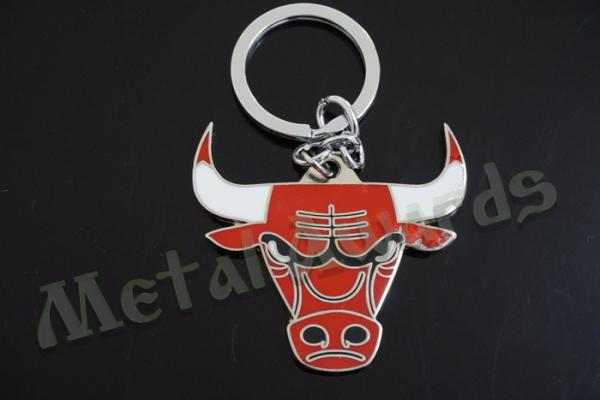 Buy cheap Bull Logo 2D Promotional Products Keychains , Travel Key Chain Shiny Silver Plating from wholesalers