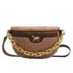 Plush Lambs Wool Fluffy Fur Women's Wait Bag Small Fashion Fabric Winter Female