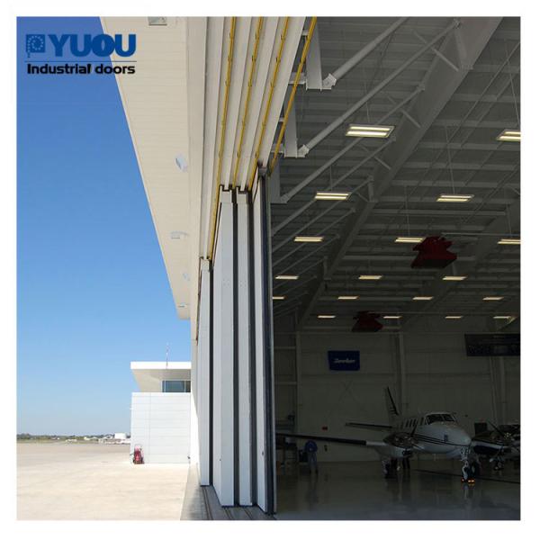 Buy cheap Steel Automatic Aircraft Hangar Door Revolving PU Sandwich Panel 50HZ 5000kg leaf from wholesalers
