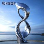 Customized oversized outdoor statue forged twisted geometric stainless steel
