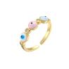 Buy cheap Colorful Enamel Turkish Evil Eye Diamond Ring 18k Gold Plated from wholesalers