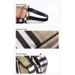 Travel Khaki PVC Stripe Mesh Makeup Bag For Women
