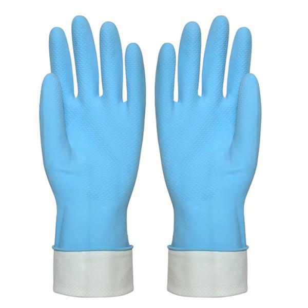 Buy cheap Cotton Flocklined Household Kittchen Rubber Gloves Rubber Dish Washing Gloves from wholesalers