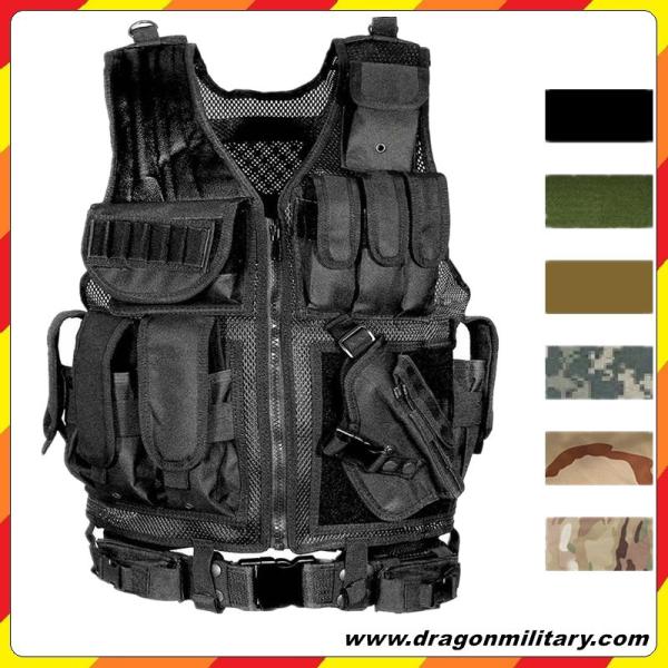 Buy cheap Hot sale Cheap 600D good quality black stock adjustable military vest all the year from wholesalers