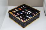 Black Foldable Drawer Organizer , 24 Cells Collapsible Drawer Dividers