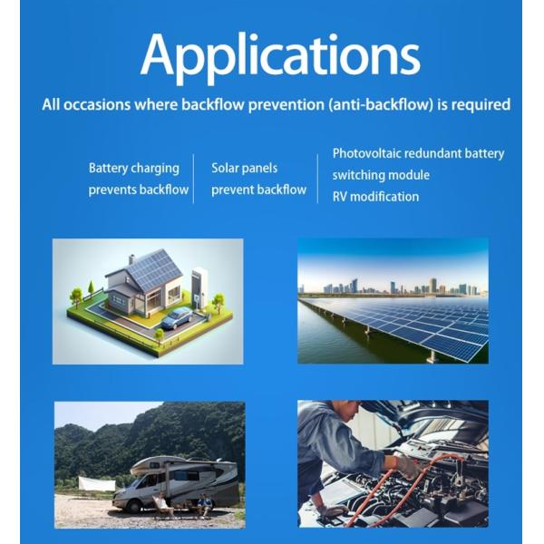 Enerkey Ideal Diode 40V 60V 80V 150A 1in2 2in1 with Reverse Input Protection for Solar Panel Anti-backflow