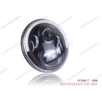 Buy cheap 7''Jeep LED Headlights Yellow / White Color 4000LM HIGH BEAM With LED Ring product