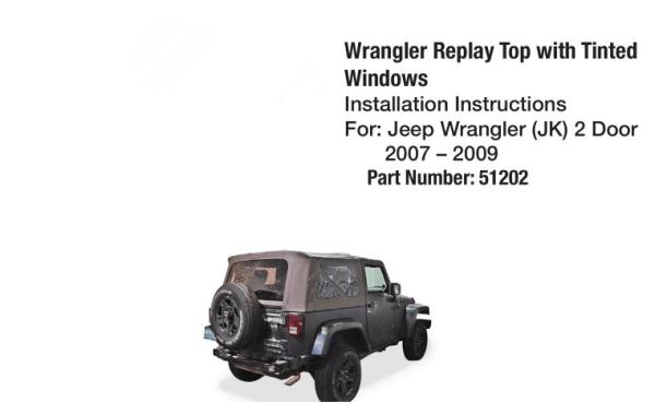 Buy cheap 51202 Jeep Wrangler Jk 2 Door 2007-2009 Fabric Replay Soft Top with Tinted Windows from wholesalers
