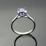 Women 925 Silver Jewelry 5mm Round Blue Topaz Cubic Zircon Ring(R258)