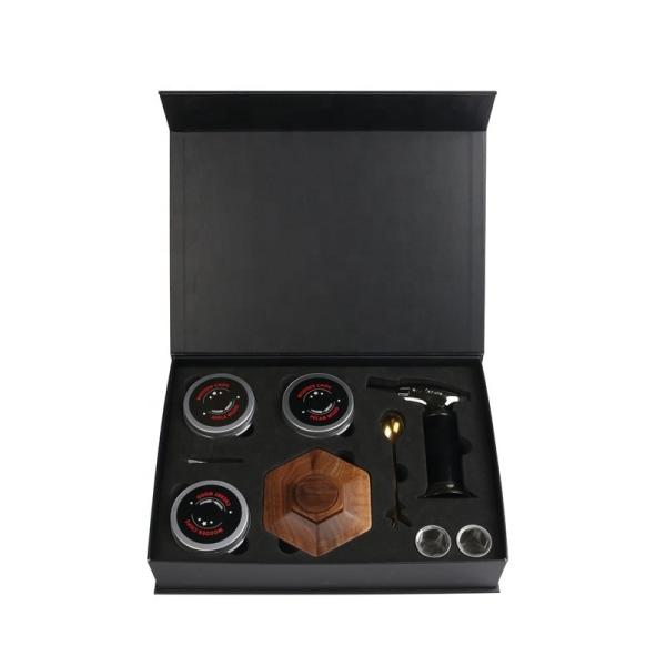 Factory Supply Wood Cocktail Smoker Kit With Black Gift Box Wood Whiskey Smoker