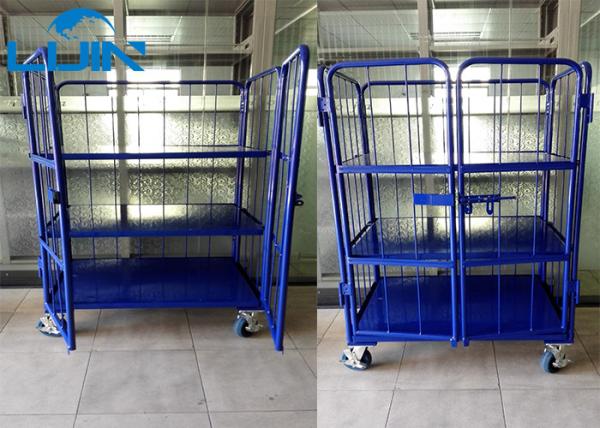 Buy cheap Metal Collapsible Trolleys With Wheels , Two Front Door Logistics Vertical Trolley from wholesalers