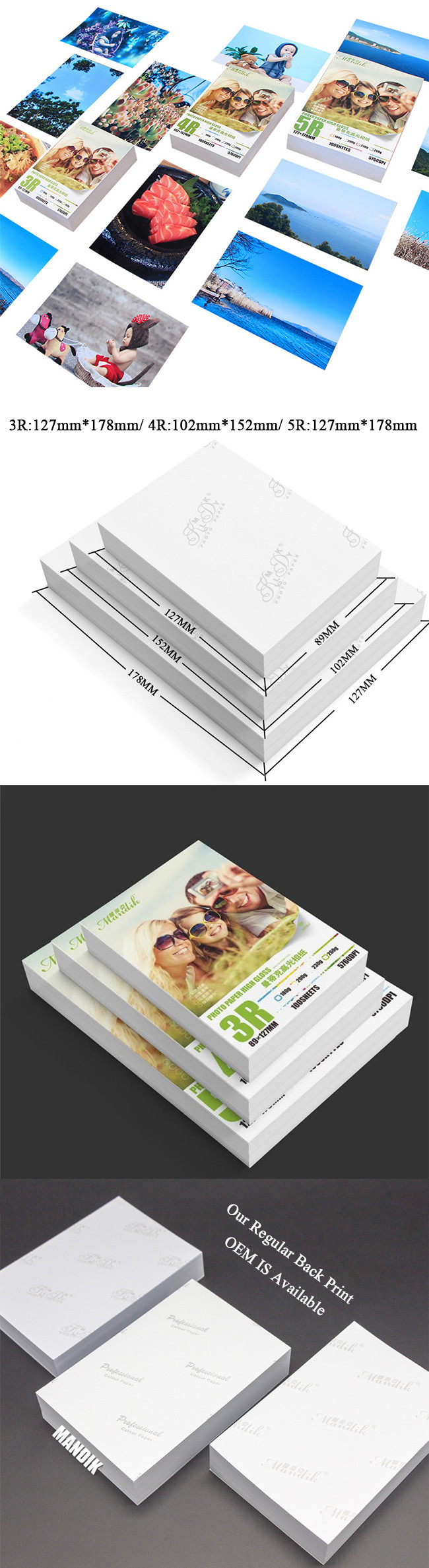 Paper Pulp Inkjet Printing 200g High Glossy Photo Paper