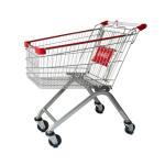 4 Wheels Metal Supermarket Shopping Cart / 150L Shopping Trolley