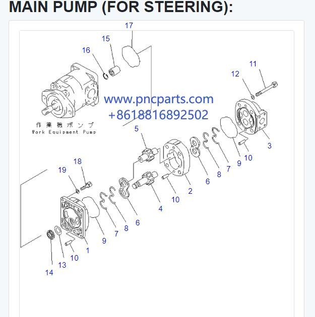 705-52-21070 Hydraulic Steering Pump For Dozer D41-6