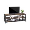Buy cheap 3Tier Steel MDF Dark Wood TV Stand Cabinet 82 Inch With Shelf Storage from wholesalers