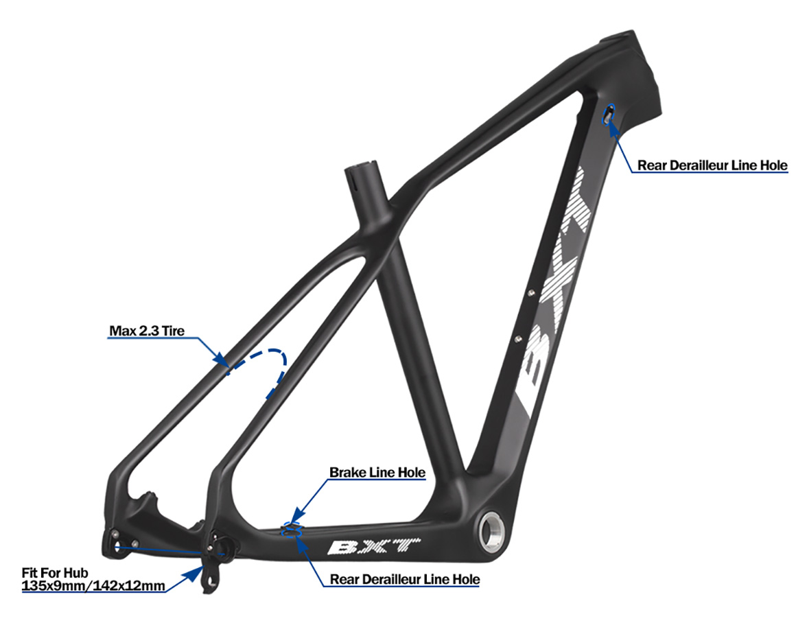 Chameleon Color Orange T1000 Carbon MTB Frame Disc Brake 27.5 Mountain Bicycle Carbon Frame