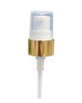 24/410 Lotion Pump Cosmetic Refillable Gold White Aluminum Plastic Smooth Cream