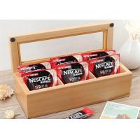 Buy cheap Wood Glass Clear Top Tea Bag Presentation Box , Coffee Wooden Tea Storage Box product