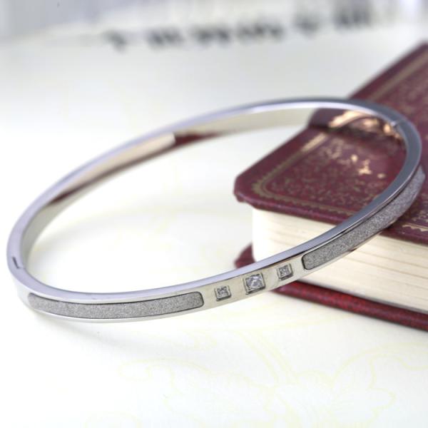 Buy cheap Scrub Stainless Steel Bangle, Ladies Stainless Steel Bracelet, Diamond Bangle from wholesalers