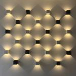 Aluminum Cube Wall Lamos Can Make Outdoor And Indoor 3W+3W Black Or White Color