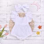Children'S Outfit Sets Infant Cotton Solid Color Romper Baby Jumpsuit