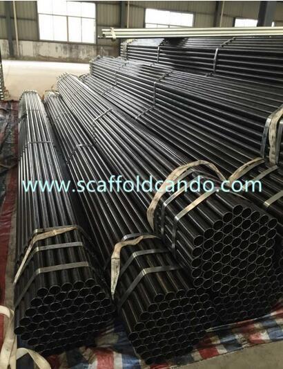 Quality 48MM OD tube, hot dip galvanized, black, painted scaffolding steel pipe for building construction 500-6000mmL BS1139 for sale