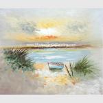 Buy cheap Handmade Thick Oil Paint Palette Knife Scenery Beach Ship Modern House Decor from wholesalers