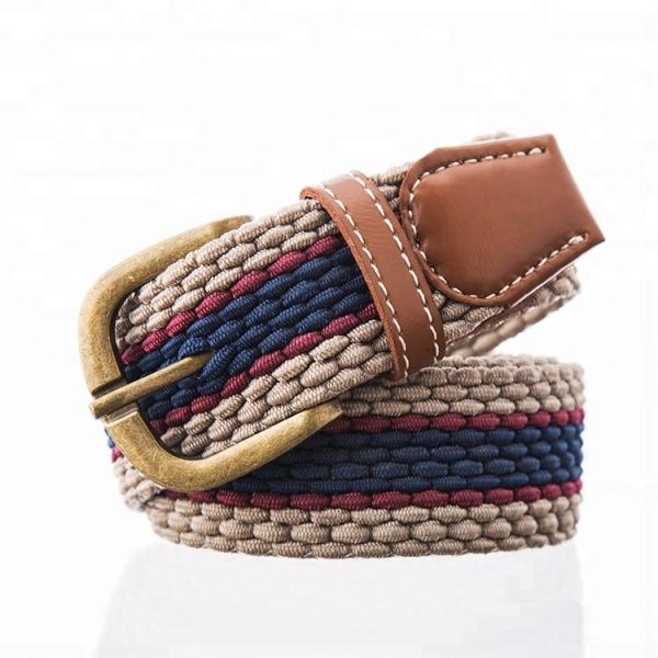 Buy cheap Alloy Buckle Braided Stretch Belt 125cm Mens Woven Elastic Belt from wholesalers