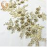 Buy cheap Gold Rhinestones Bridal Lace Fabrics Polyester Decoration 55 Inch Width from wholesalers