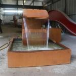Unique Small Moon Design Corten Steel Water Feature For Garden Landscape