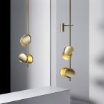 Modern Black Gold LED Long Chandelier for Bedroom Living Dining Study Room
