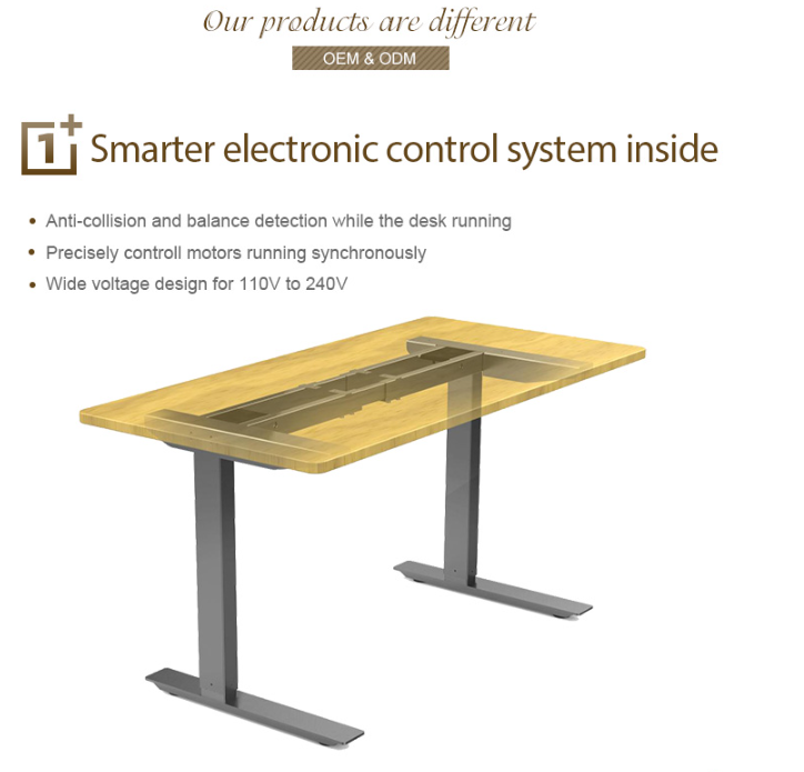 Office Metal Stainless Steel Electric Sit Stand Desk with Motorized Height Adjustment