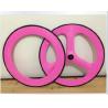 Buy cheap popular pink 700c light tri-spokes rim /3-spoke carbon clincher wheel for road &track bike from wholesalers
