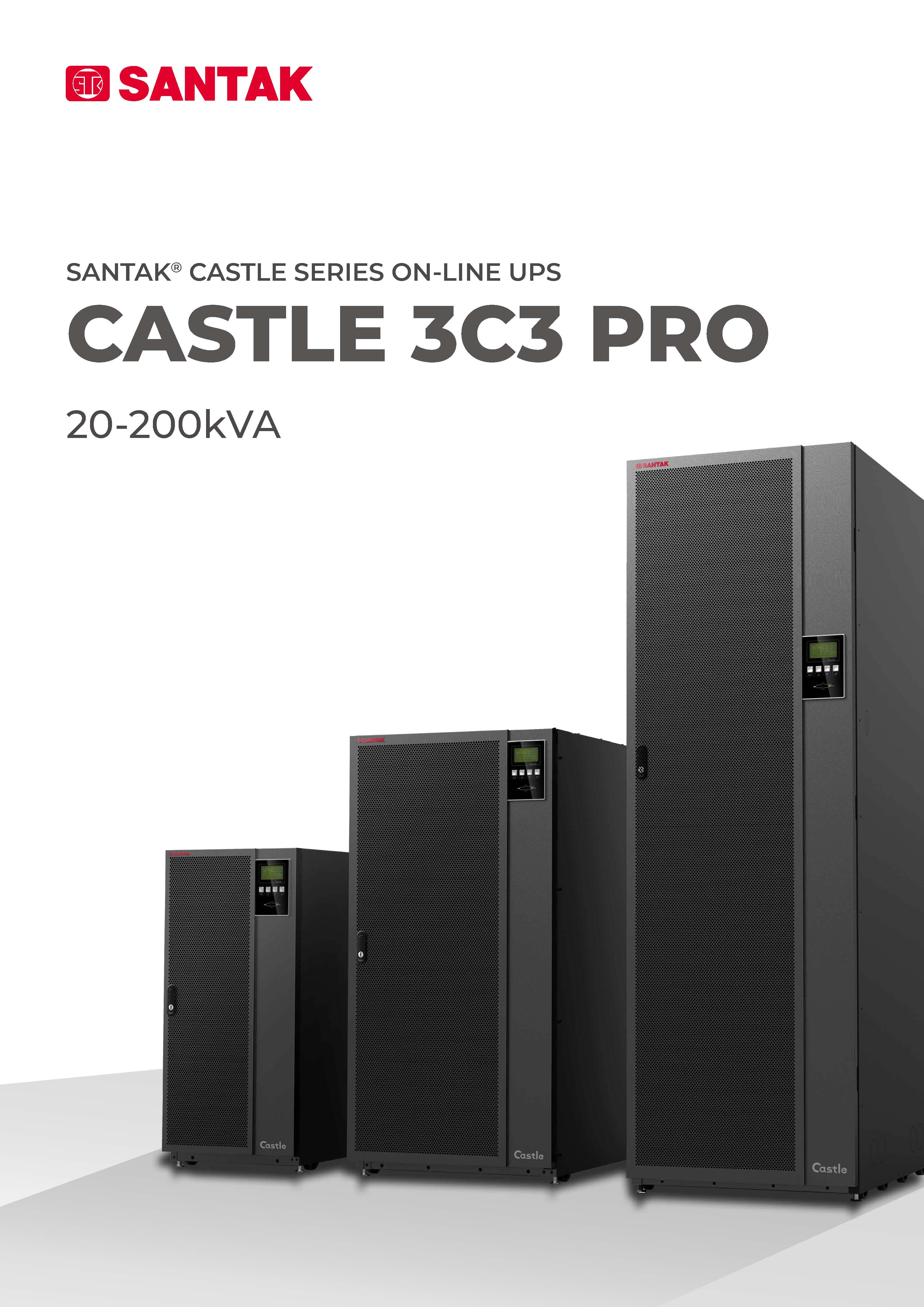 Networking Santak Castle 3C3 Pro UPS 100KVA 100KW 150KVA 150KW 200KVA 200KW THREE PHRASE INDUSTRIAL ONLINE UPS