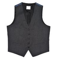 Buy cheap Popular Dark Grey Stripe Mens Slim Fit Vest 5% Wool OEM and ODM Embroidery Logo product