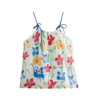Buy cheap Customized Cute Sleeveless Tops Flower Printing Condole Belt product