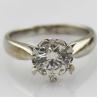 Buy cheap Women Jewelry 6mm Blue Topaz Cubic Zirconia 925 Silver Solitaire Ring (F09) from wholesalers