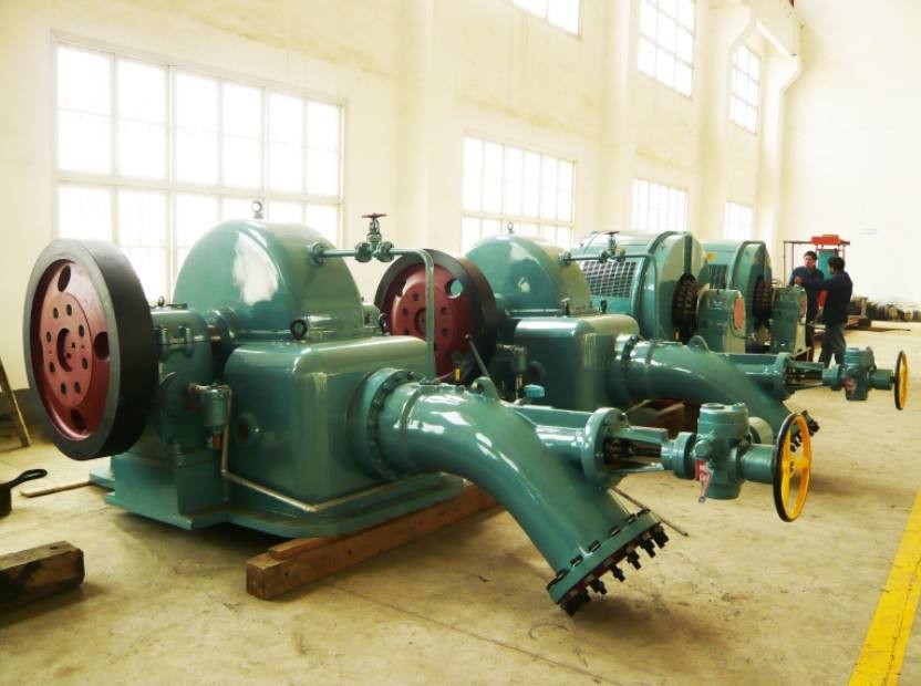 Power Output 200kw-20mw Pelton Type Turbine Generator With Thyristor Excitation Mode