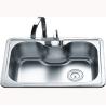 Buy cheap Satin Brushed Top Mount Single Bowl Stainless Steel Sink With Faucet 660*460*210mm from wholesalers