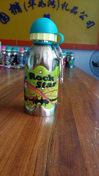 Buy cheap 400ml single wall stainless steel water bottle with silicone gripper from wholesalers