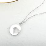 YASVITTI Romantic 925 Sterling Silver Necklace Rhodium Plated Coin Hollow Love