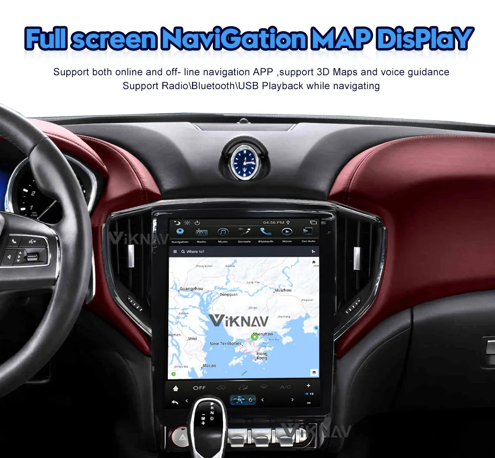 12.1 Inch Carplay Aftermarket Radio GBL Maserati Head Unit 2014 2015 2016 IPS DVR WiFi Carplay
