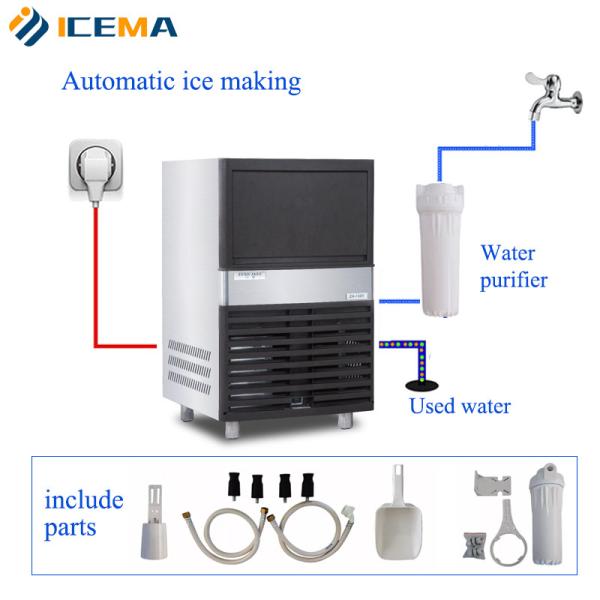 Buy cheap The Nissan 50 kg stainless steel commercial ice cube machine can be customized to size ice cubes for use in bars from wholesalers