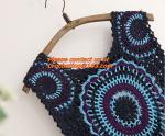 Mori Gilet Women Navy Blue Beige Fringe Crochet Vest Femme Knitted Hollow Out