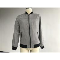 Buy cheap Grey Color Mock Suede Mens Baseball Jacket With 210T Black Lining TW68570 product