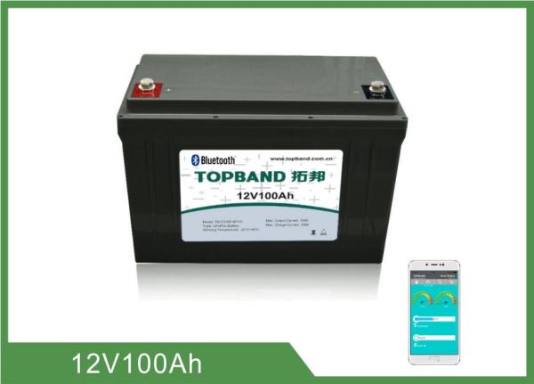 Quality Bluetooth RV Camper Battery 12V 100AH LiFePO4 Heating Film For Camper Van Motorhome for sale