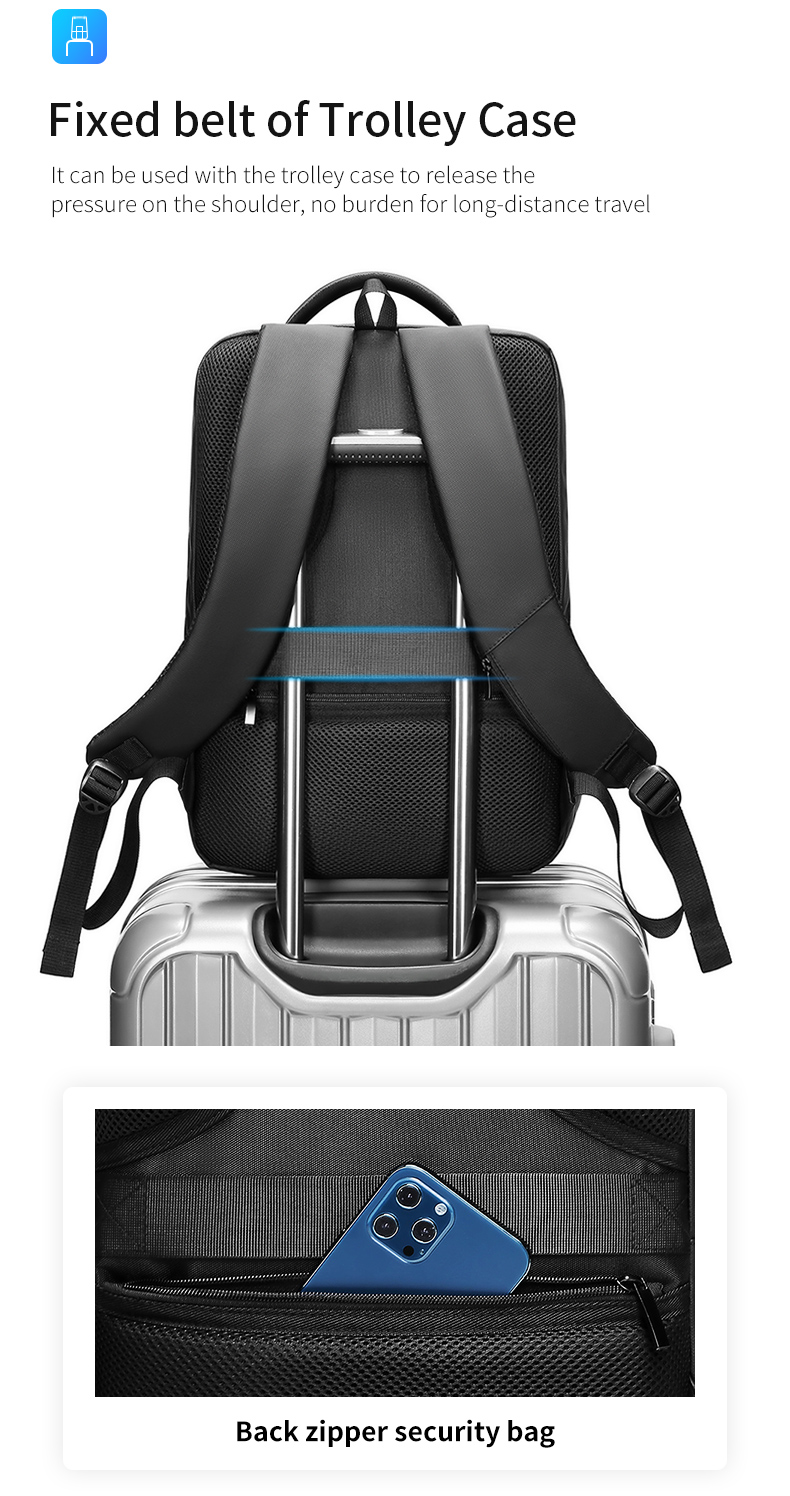 Factory hot sell custom black backpack men light Laptop Bags high quality school backpack fashion backpack bag
